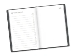 Terminplaner Lederlook, 2025, Schwarz