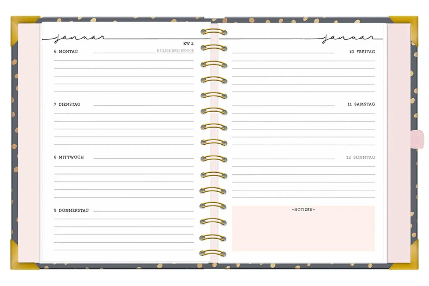 Terminplaner Premium 2025, Dunkelgrau