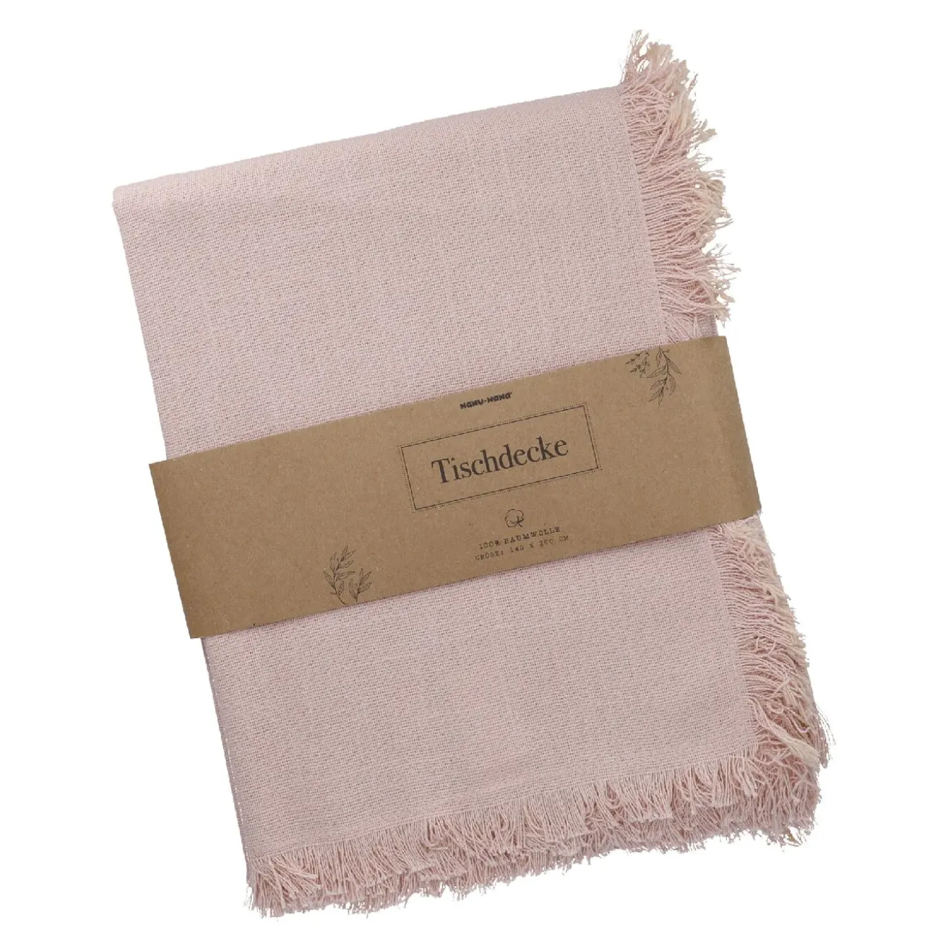 Tischdecke Fransen, Rosa, 140 X 200 Cm