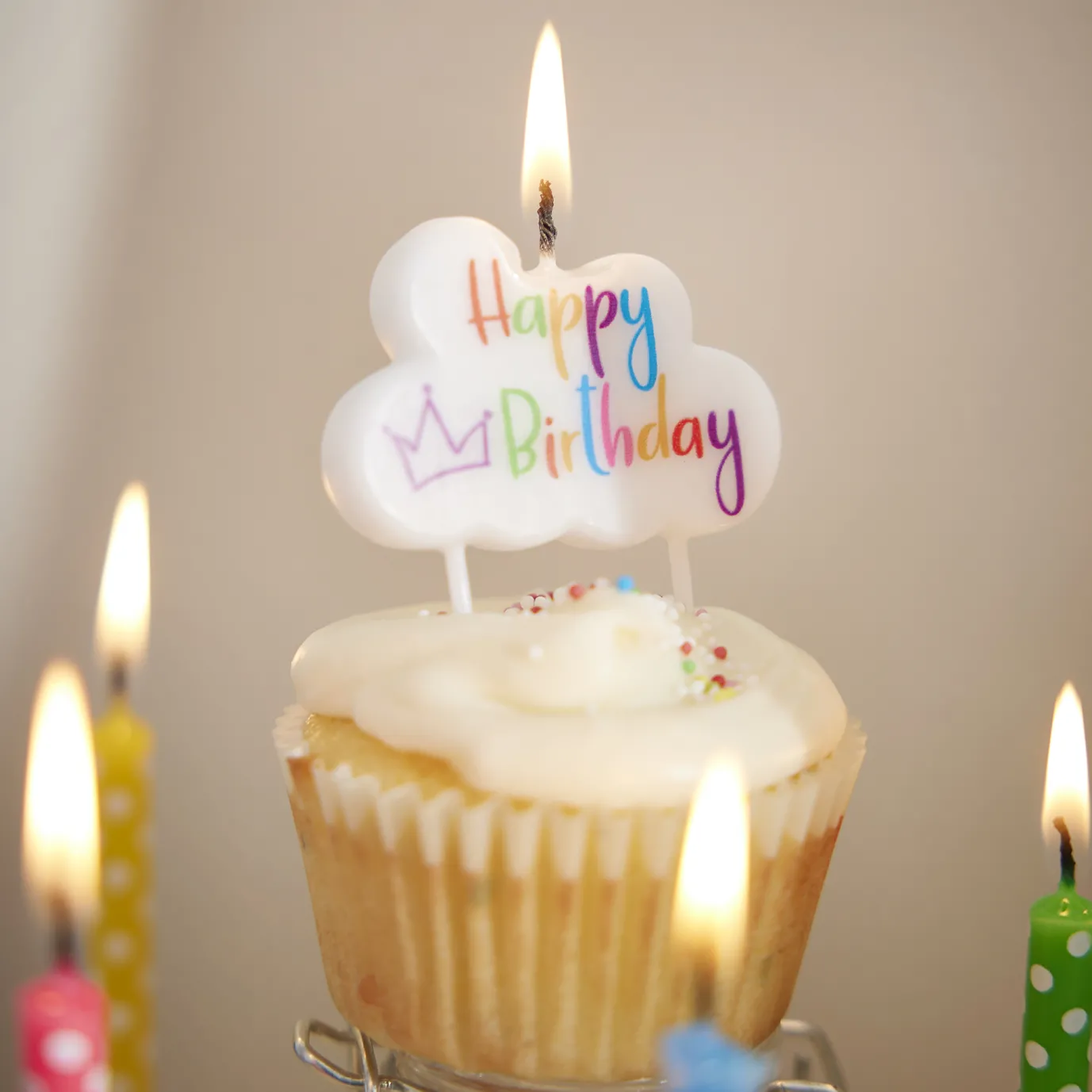 Tortenkerze Geburtstag, Bunt