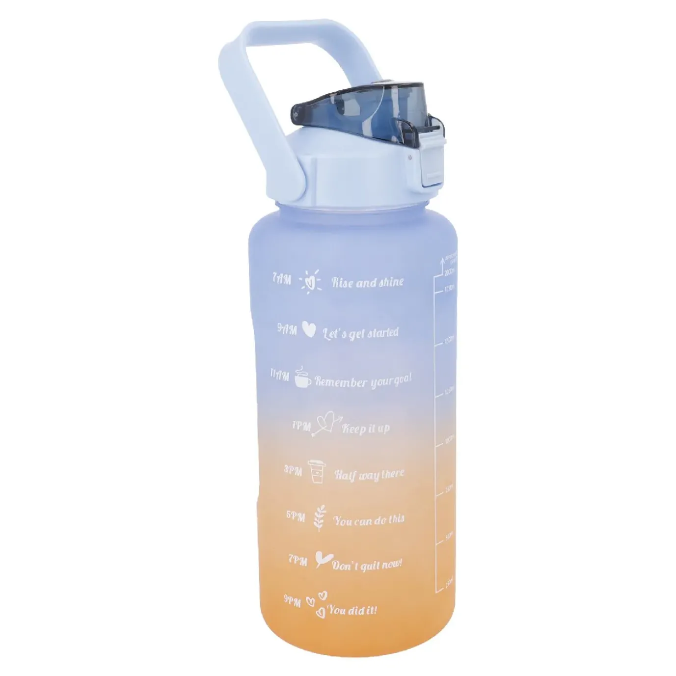 Trinkflasche Motivation, Blau-orange, 2 L