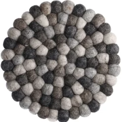 Untersetzer Filzkugeln, Grau-gemixt, 20 Cm