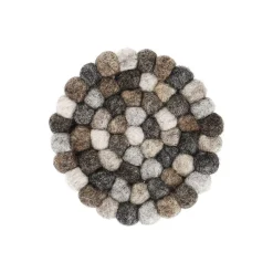 Untersetzer Filzkugeln, Grau, 10 Cm