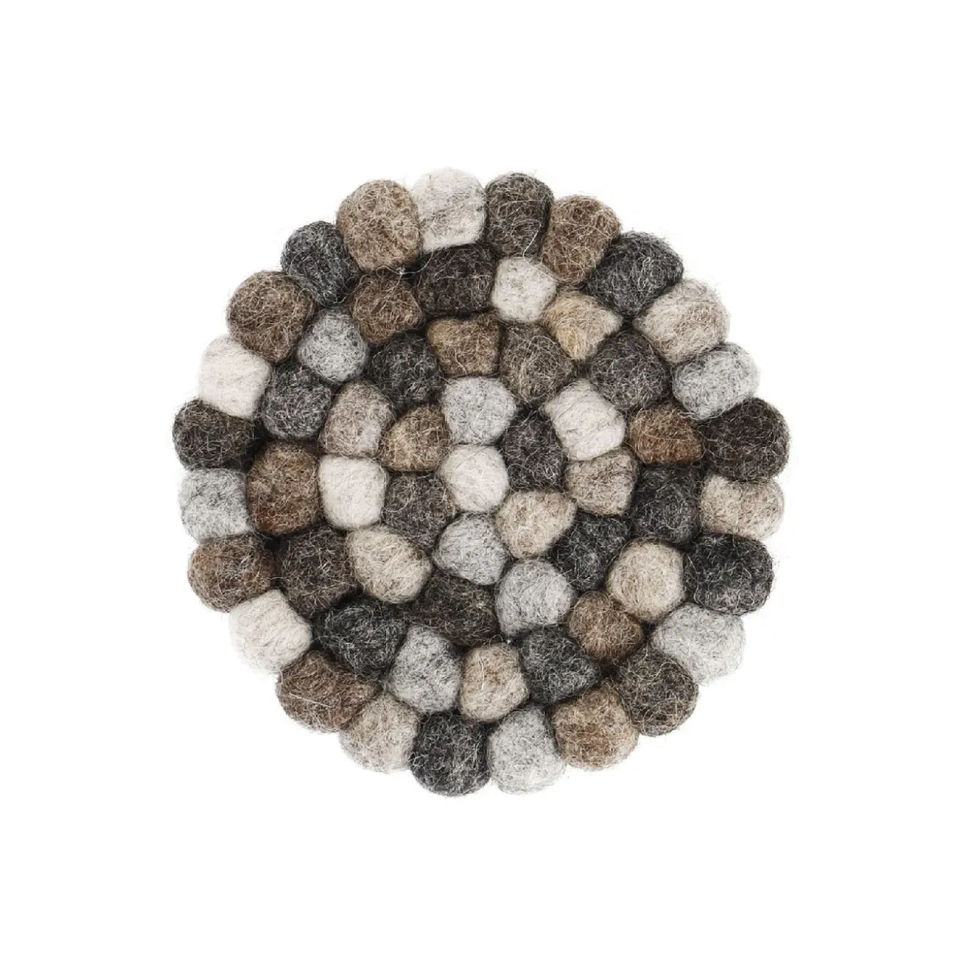 Untersetzer Filzkugeln, Grau, 10 Cm