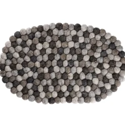 Untersetzer Filzkugeln, Oval/grau, 40 Cm