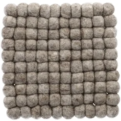 Untersetzer Filzkugeln,eckig, Uni Helltaupe, 18 Cm