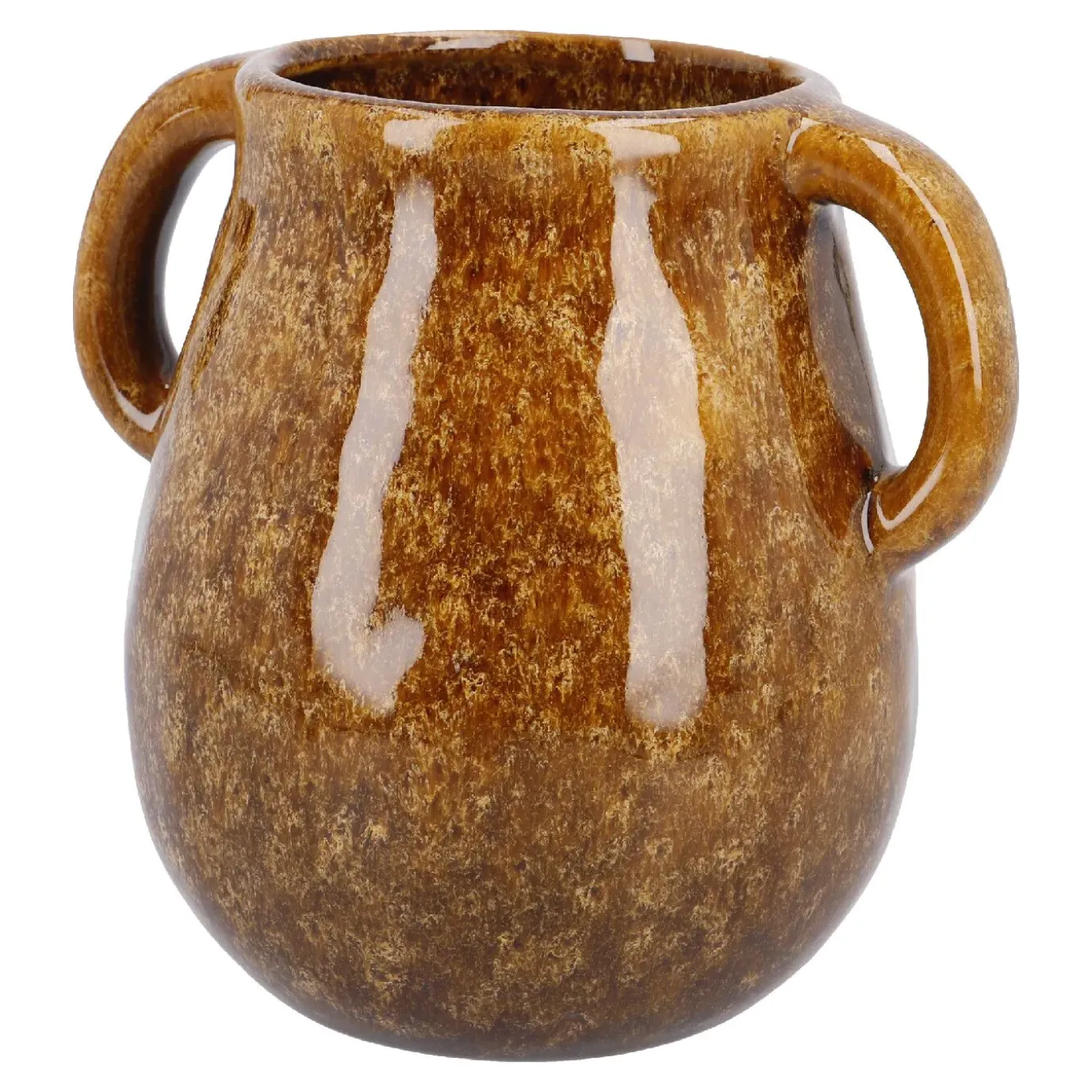 Vase Krug Mit Griffen, Braun, 14.5 Cm