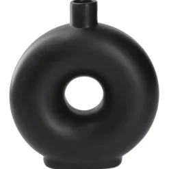 Vase Loch, Schwarz, 20 Cm