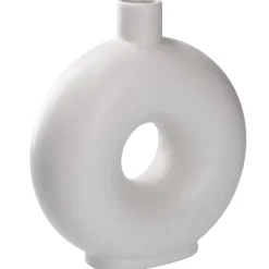 Vase Loch, Weiß, 20 Cm