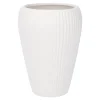 Vase Riffel, Weiß-matt, 15 Cm