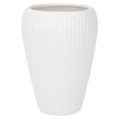 Vase Riffel, Weiß-matt, 15 Cm