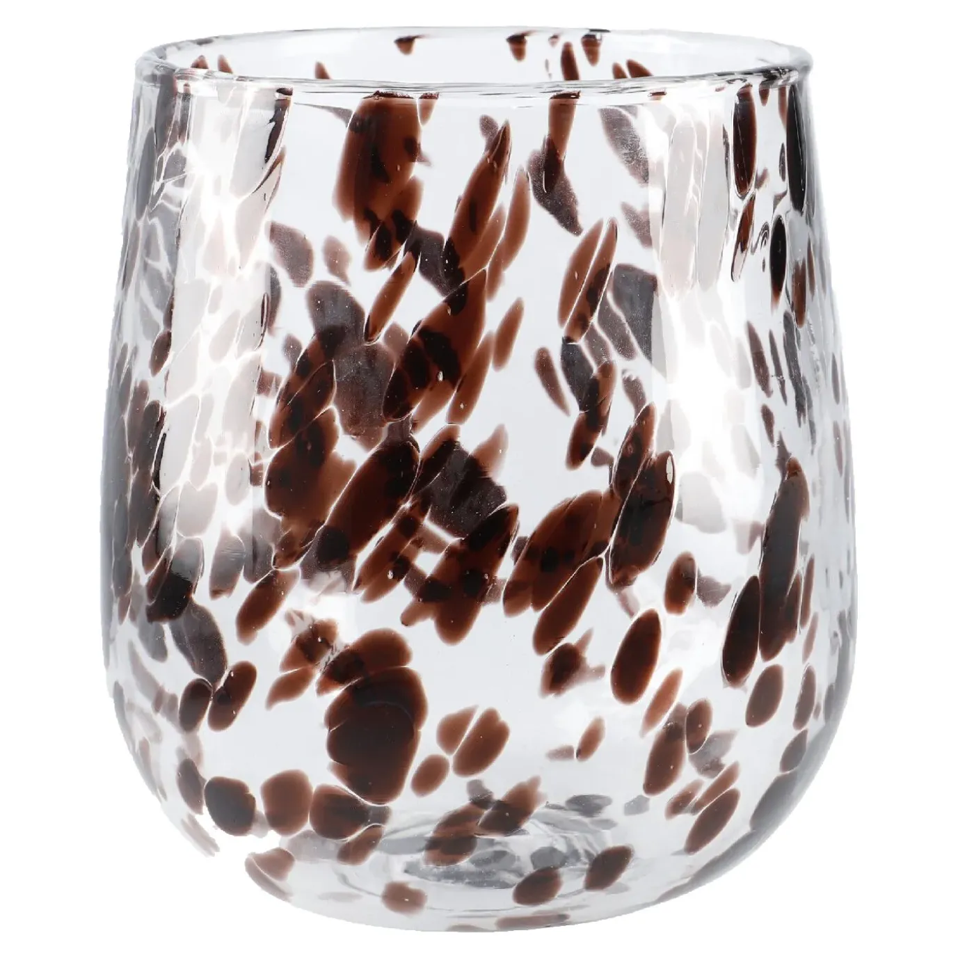 Vase Tupfen, Bauchig/braun, 16 Cm