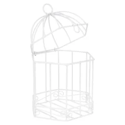 Vogelkäfig, Sechseckig, Weiß, 18 Cm