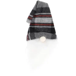 Weinflaschen-Hut Wichtel, Karo Rot/weiß/grau