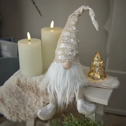 Wichtel Strick, Pailletten, 47 Cm