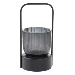 Windlicht Bügel-Design, Schwarz/dunkelgrau, 9 X 20 Cm