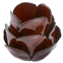 Windlicht Blume, Braun, 9 X 7.5 Cm