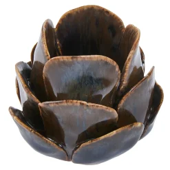 Windlicht Blume, Dunkelgrün, 9 X 7.5 Cm