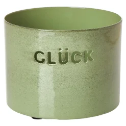 Windlicht Glück, Grün, 7 X 10 Cm