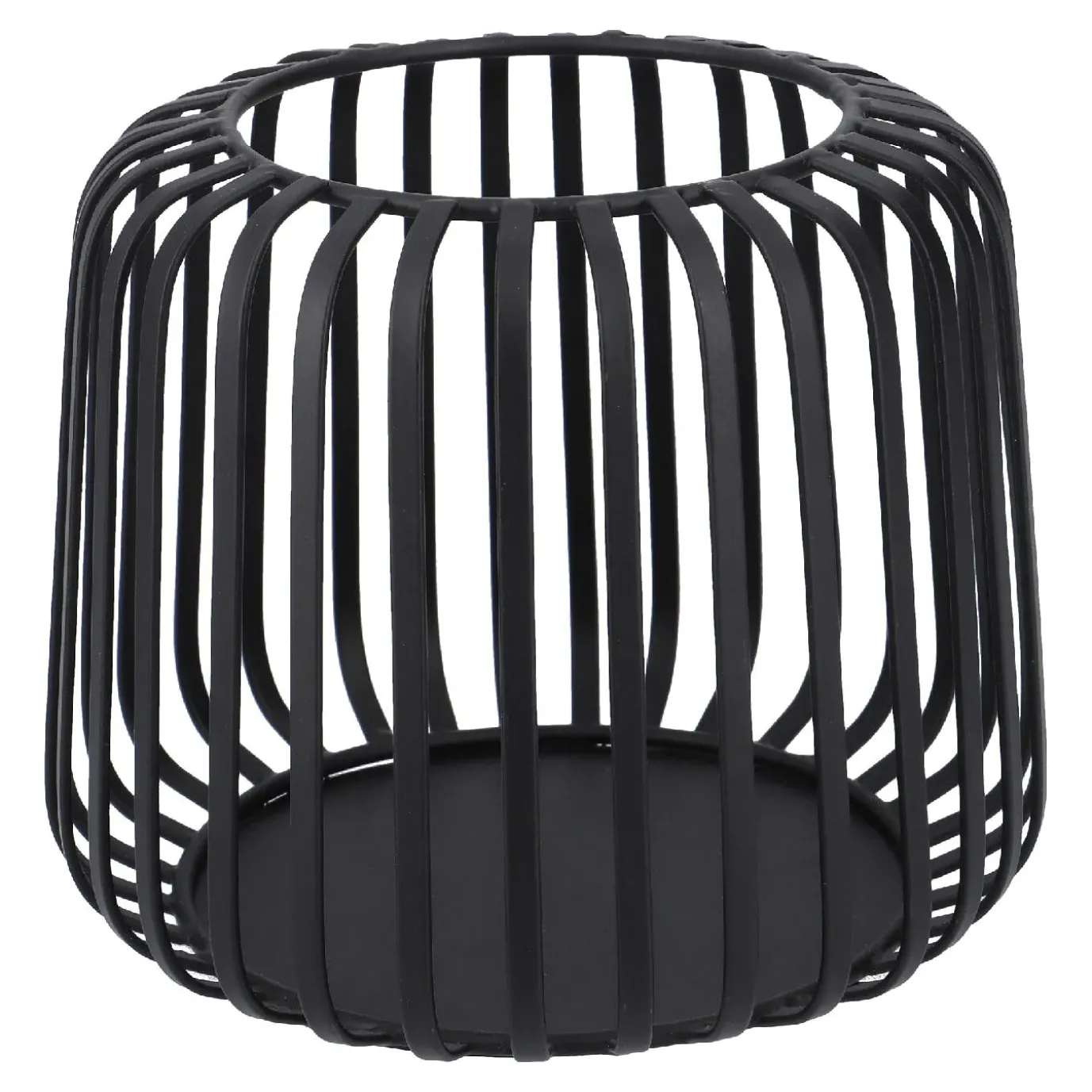 Windlicht Metall, Schwarz, 15 X 12.5 Cm