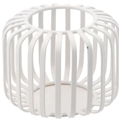 Windlicht Metall, Weiß, 10 X 8 Cm