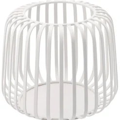 Windlicht Metall, Weiß, 15 X 12.5 Cm