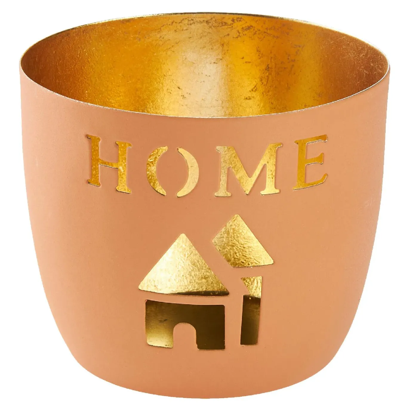 Windlicht Spruch, Home/orange, 10 X 8.5 Cm