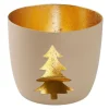 Windlicht Spruch/Xmas, Tanne/sand, 10 X 8.5 Cm