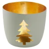 Windlicht Spruch/Xmas, Tanne/hellgrau, 10 X 8.5 Cm