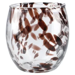 Windlicht Tupfen, Bauchig/braun, 12 Cm