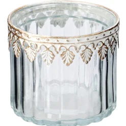 Windlicht Zara Mit Metallrand, 8 X 7 Cm