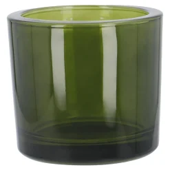 Windlicht Zylinder, Dick/grün/transparent, 9 X 8 Cm