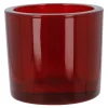 Windlicht Zylinder, Dick/rot/transparent, 9 X 8 Cm