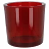 Windlicht Zylinder, Dick/rot/transparent, 12.5 X 12 Cm