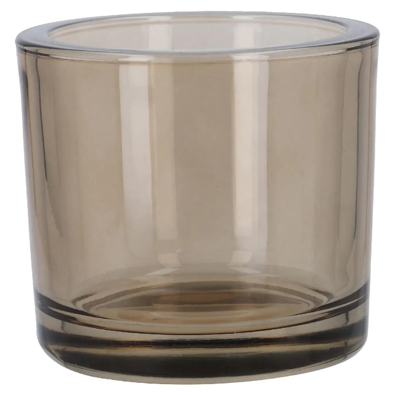 Windlicht Zylinder, Dick/taupe/transparent, 9 X 8 Cm